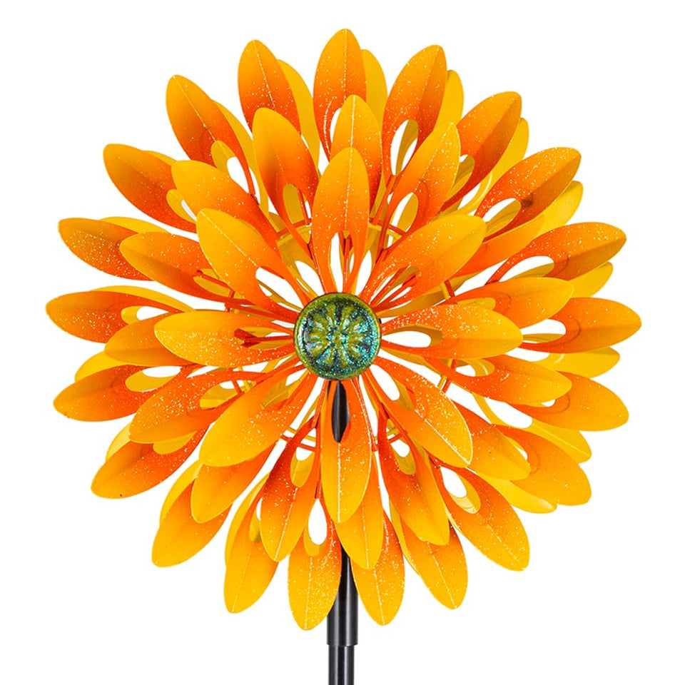 VEWOGARDEN sunflower wind spinner with six blades adds lively motion to your yard