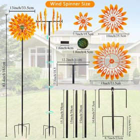 VEWOGARDEN wind spinner rotates 360 degrees for seamless multi-directional motion