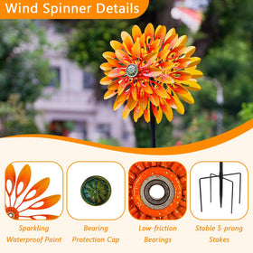 VEWOGARDEN wind sculpture stands 63 inches tall for prominent yard presence