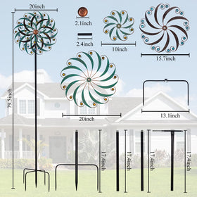 VEWOGARDEN wind spinner with acrylic beads offers colorful, eye-catching visual when spinning.