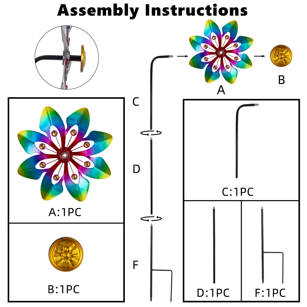VEWOGARDEN easy 3-minute assembly for wind spinner