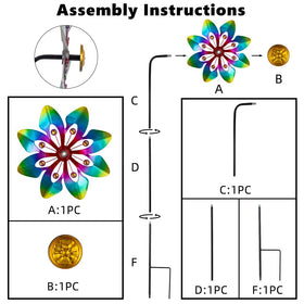VEWOGARDEN easy 3-minute assembly for wind spinner