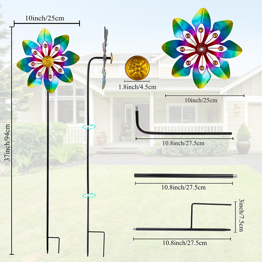 VEWOGARDEN wind spinner in sunlight showing color change
