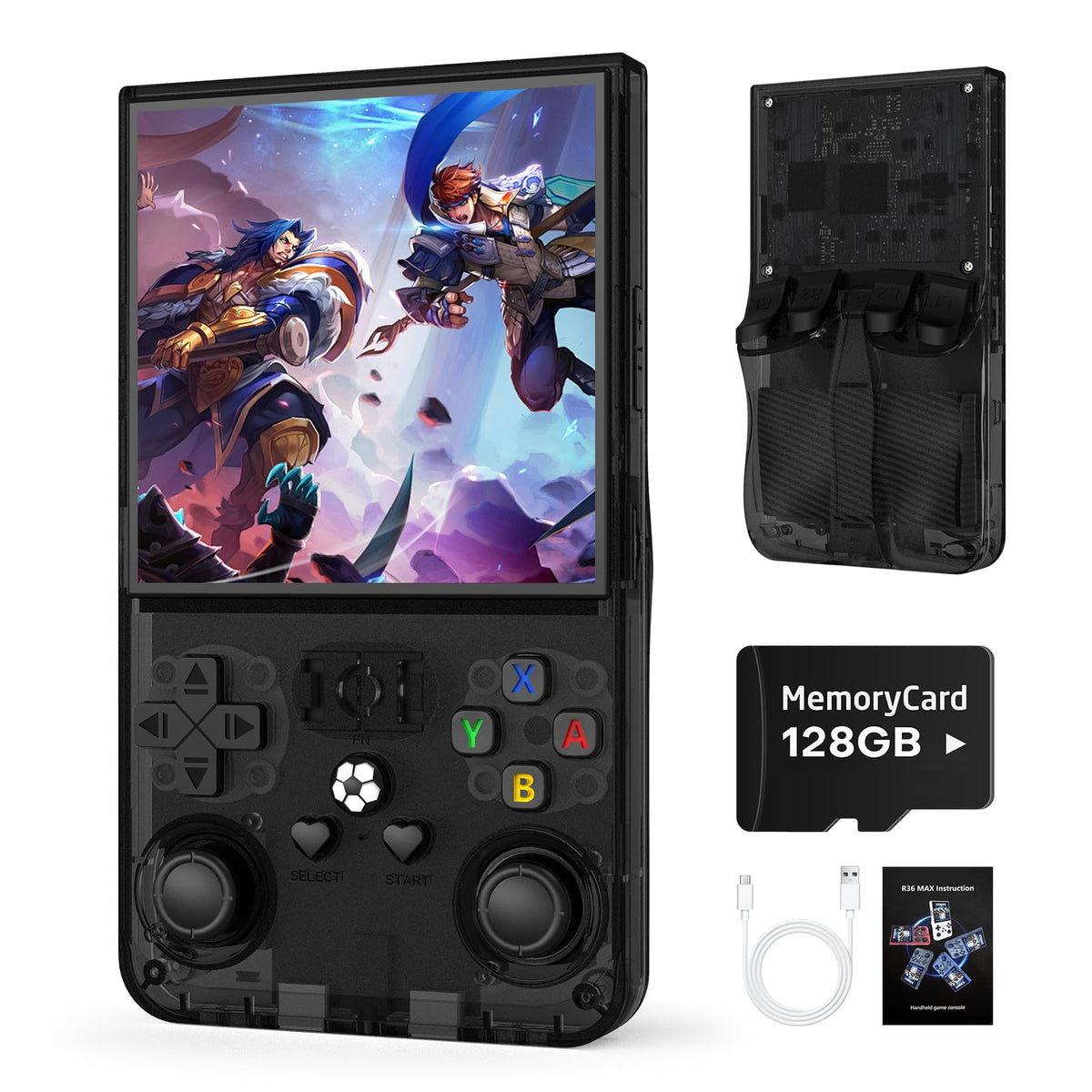Vexkunp R36MAX front view with 4.0 inch IPS display for immersive retro gaming