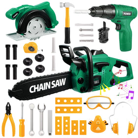 Vextronic chainsaw toy with realistic sounds for safe pretend play