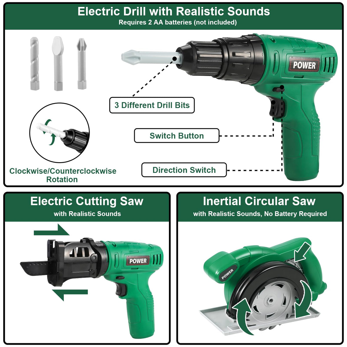 Vextronic circular saw toy delivering authentic movement and sound
