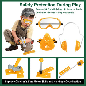Safety gear set including goggles to support pretend play safety