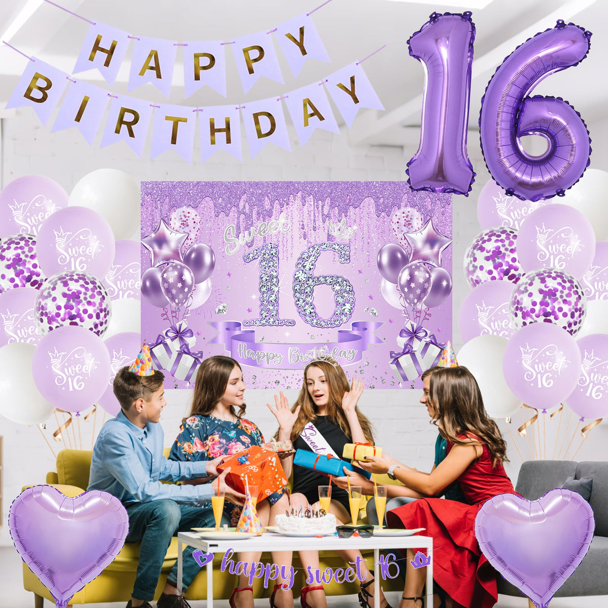 VeyoCraft number 16 balloons highlight the milestone with festive flair