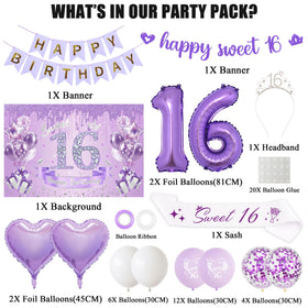 VeyoCraft Sweet 16 backdrop purple dream for memorable photo moments