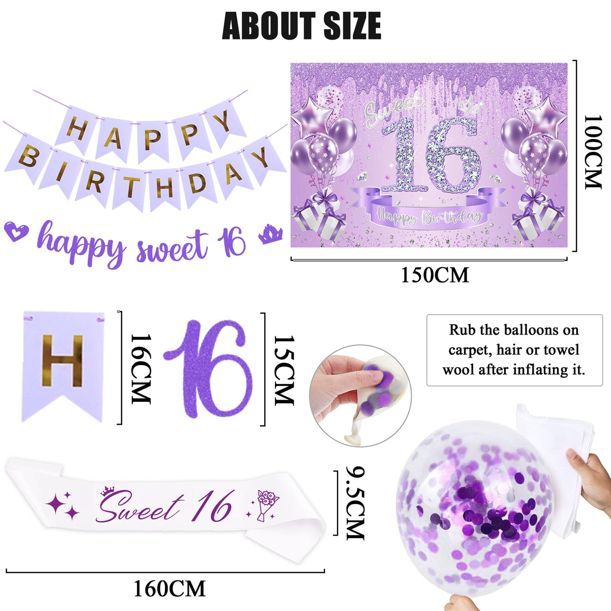 VeyoCraft Sweet 16 sash adds a romantic centerpiece to the party