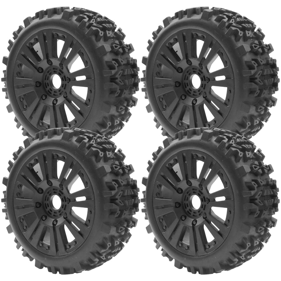 Vgoohobby 1/8 buggy tires with 17mm hex showing tread pattern for grass grip