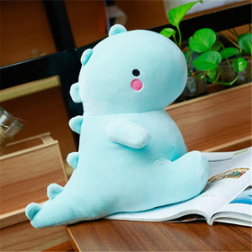 VHYHCY dinosaur plush close-up face showing soft texture and stitching.