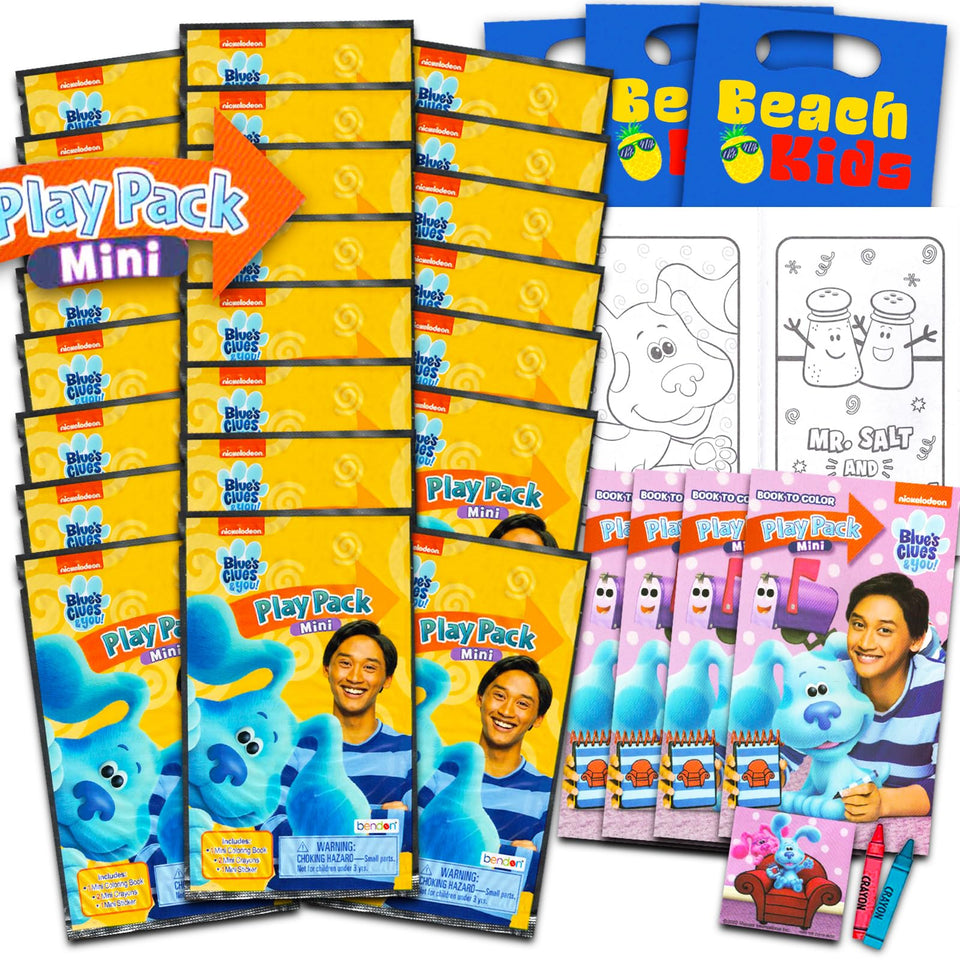 Viacom Blue's Clues grab n go play pack for kids, includes coloring pages and stickers