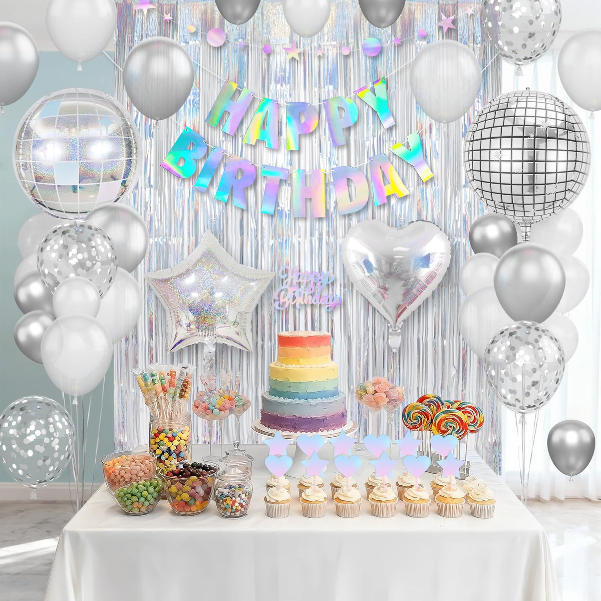Vibzox 18-inch star foil balloon adds bright, playful sparkle.