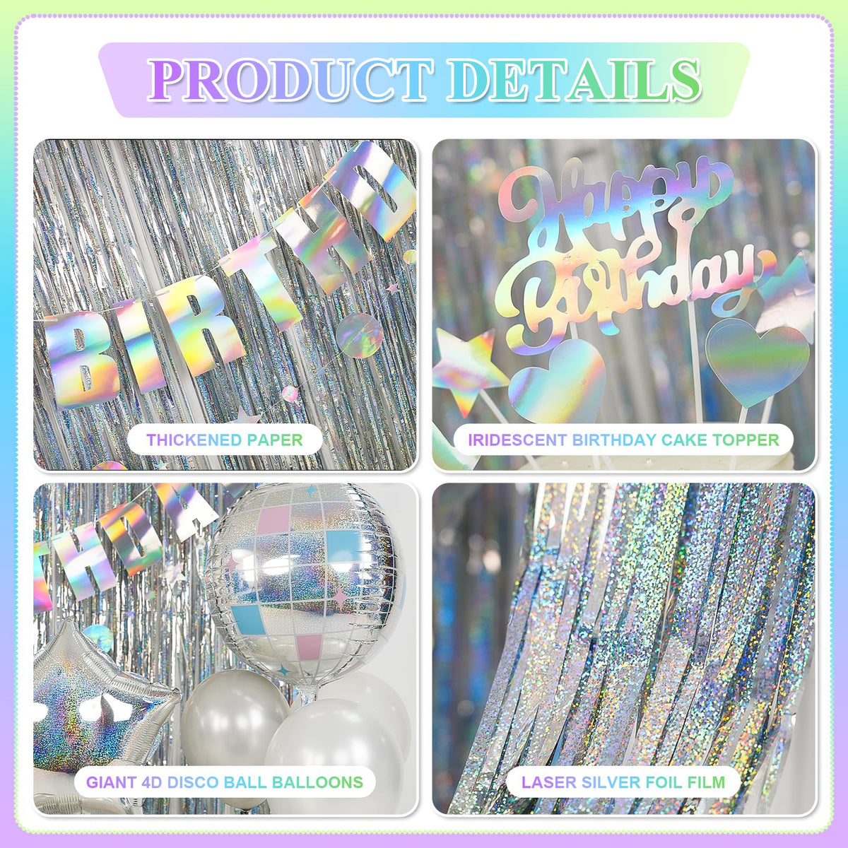 Vibzox pearl silver 10-inch balloons provide chic, cohesive color accents.