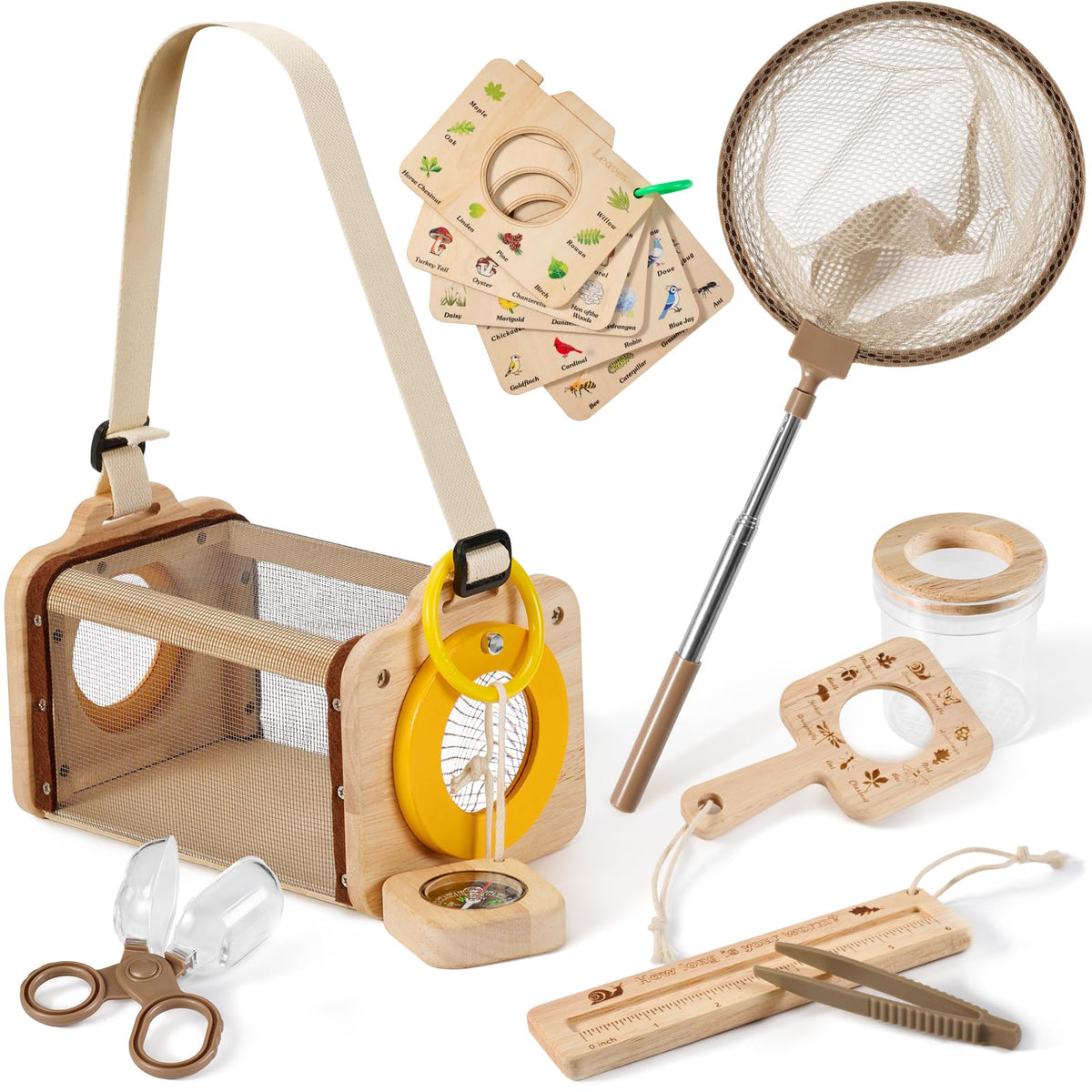 VICAMB wooden bug catcher kit bug collector for safe outdoor observation.
