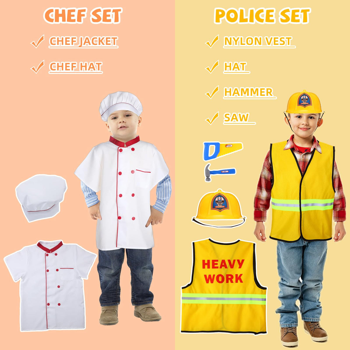 Vicenpal 8 Sets chef costume for kids inspires pretend cooking and sharing