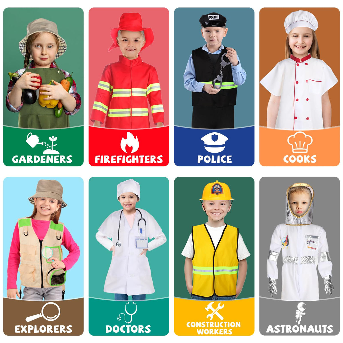 Vicenpal 8 Sets firefighter costume for kids promotes bravery during pretend play