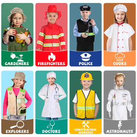 Vicenpal 8 Sets firefighter costume for kids promotes bravery during pretend play