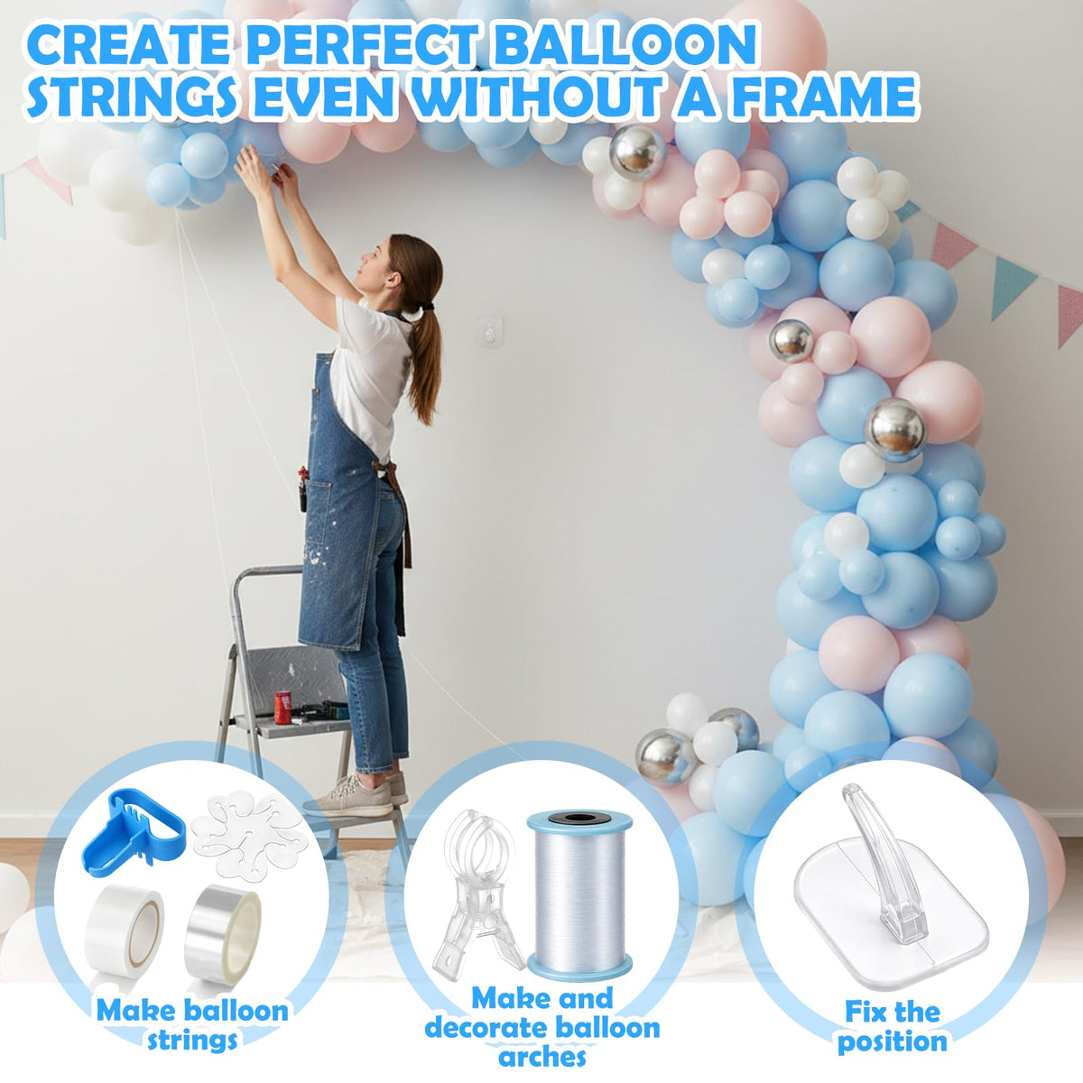 Vicenpal glue rolls simplify attaching small balloons and accents for flawless builds.