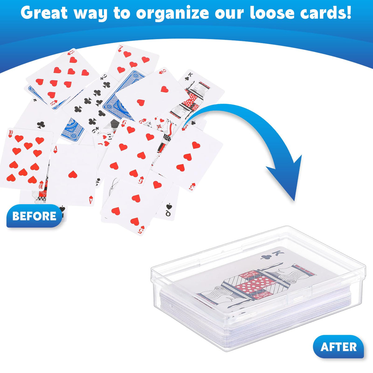 Vicenpal 60-count package of clear card boxes for organized poker cards.