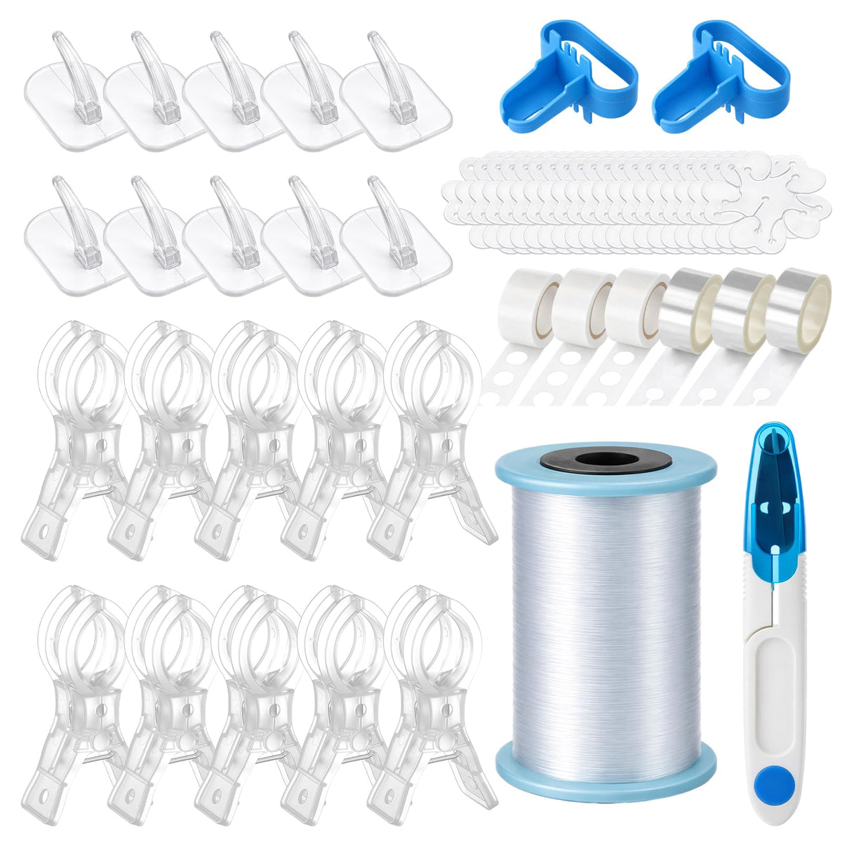 Vicenpal clear fishing line provides strong, nearly invisible support for balloon clusters.
