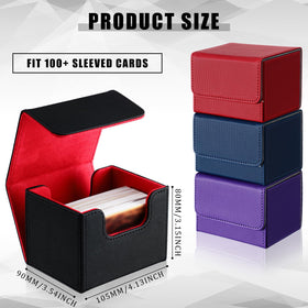 Vicenpal black leather deck box with protective hardcover and durable stitching