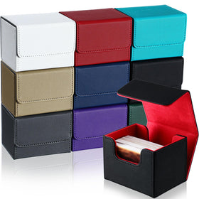 Vicenpal leather deck box blue with magnetic lid for secure card storage