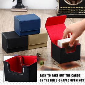 Vicenpal green leather deck box compact 100-card capacity for travel
