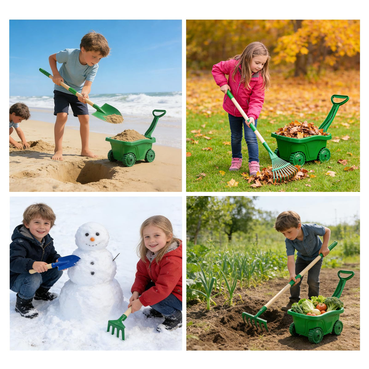 VICHTOP leaf rake for small hands aids outdoor cleanup