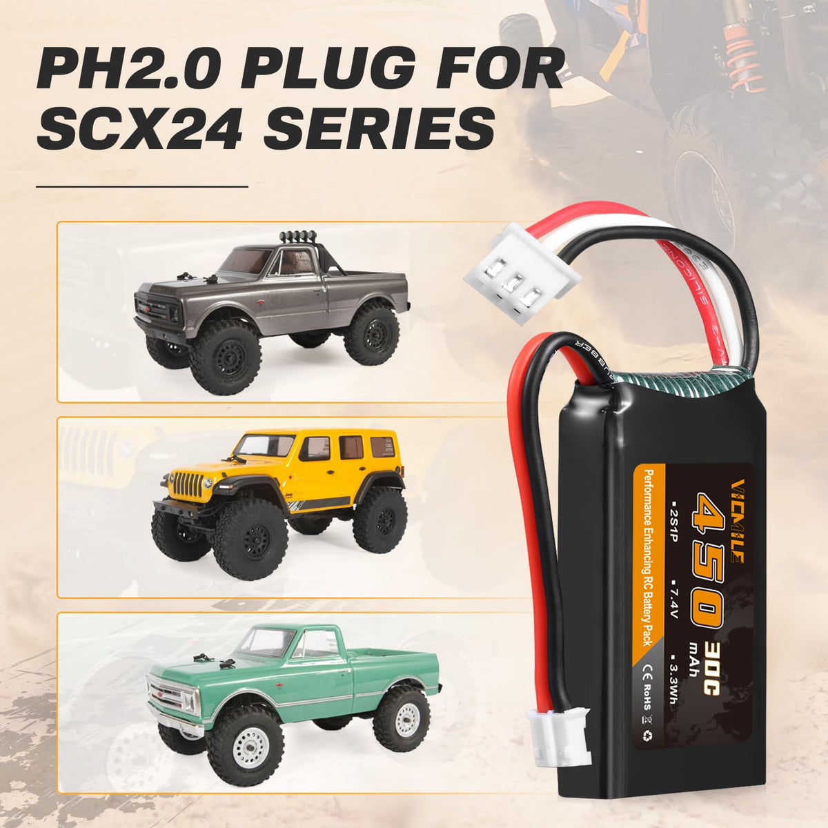 VICMILE PH2.0 plug compatible with common RC connectors
