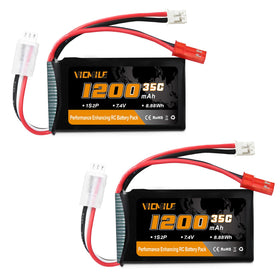 VICMILE SCX24 battery 7.4V 1200mAh with PH2.0 JST plug for longer RC runs