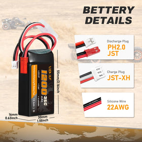 VICMILE 55x30x16mm battery dimensions fit small RC models.