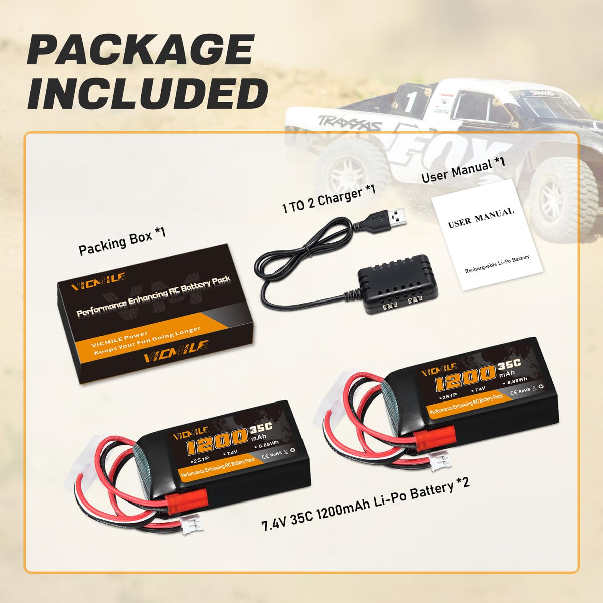 VICMILE battery weighs 53.2g for easy mounting.