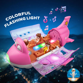 victob pink airplane bump and go action navigates obstacles during play