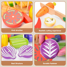 Victostar colorful wooden vegetables aid early shape and counting skills.