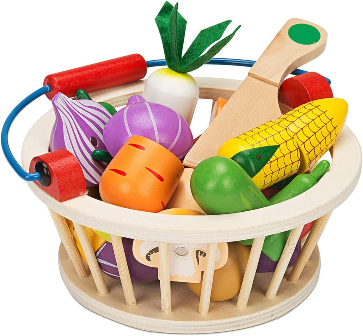 Victostar magnetic wooden cutting vegetables set for safe pretend play and learning.