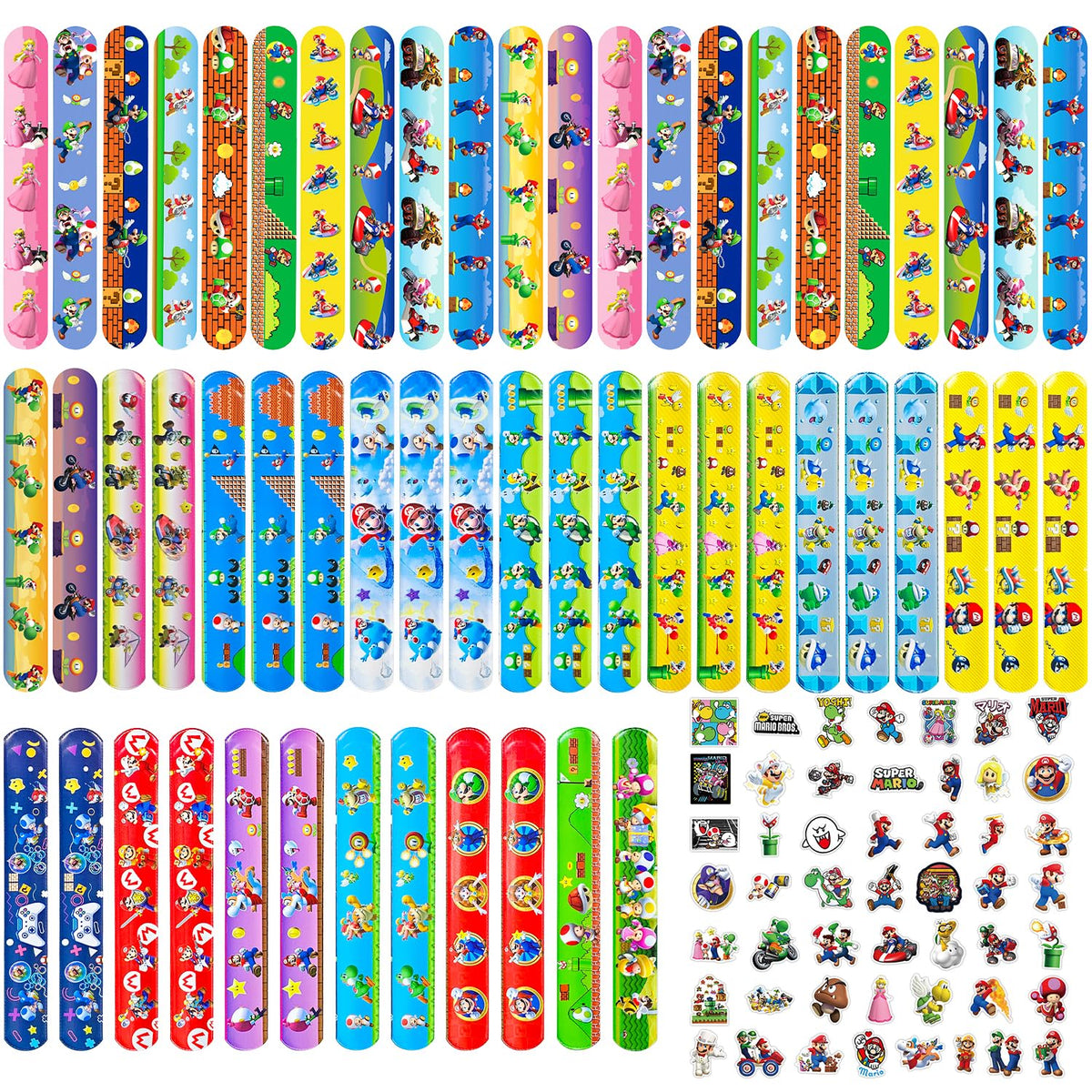 VIEKIER Bros slap bracelets pack of 56 for quick wristwear and party fun.