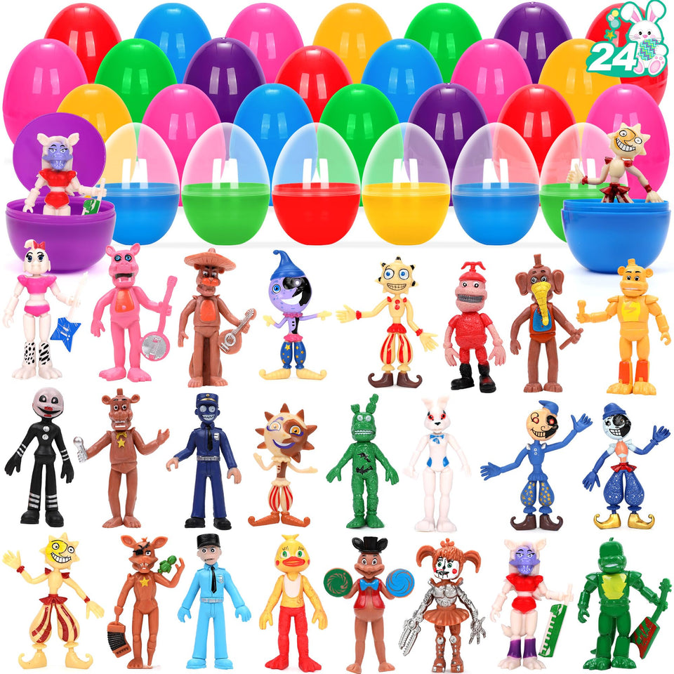 Viemebu Easter eggs filled with toys 24-pack for colorful Easter baskets and kid excitement.