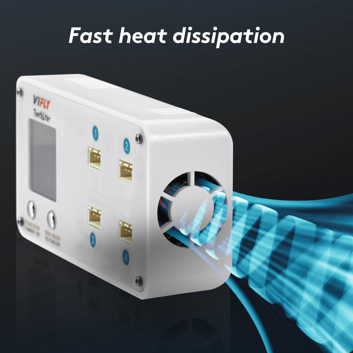 VIFLY ToothStor uses a large heatsink and fan to prevent overheating.