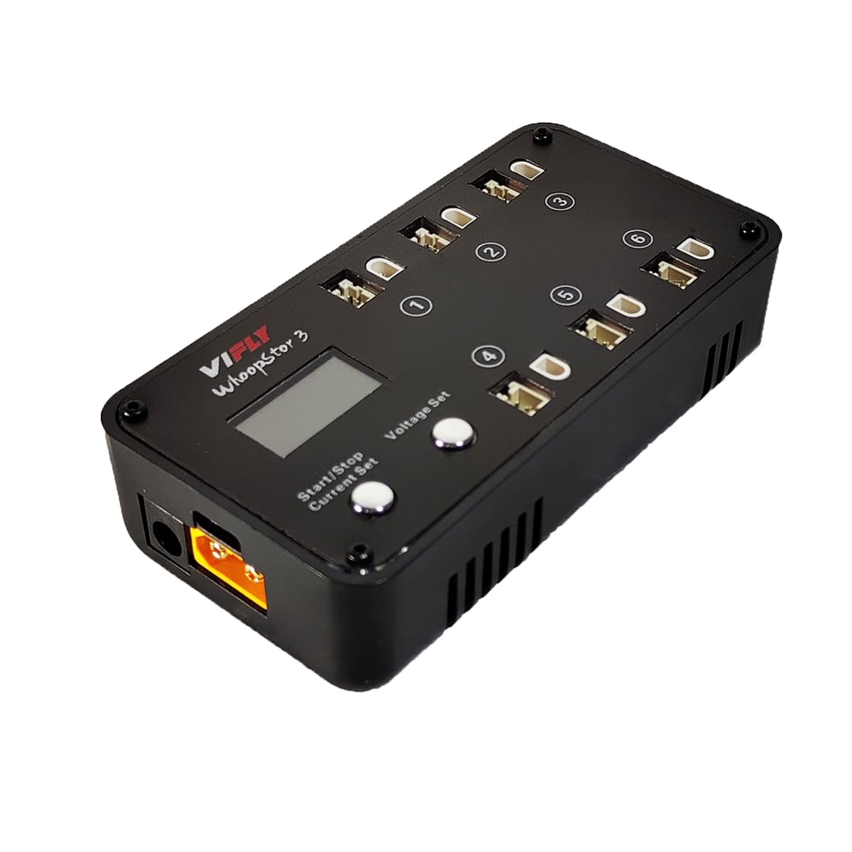 VIFLY WhoopStor V3 six ports front view for multi-battery charging