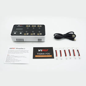 VIFLY WhoopStor V3 fast charge settings optimize 0.3–1.3A charging across packs.
