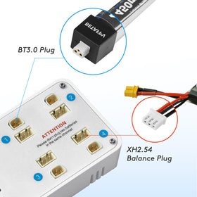VIFLYRC ToothStor supports JST-XH and BT3.0, providing easy plug-and-play charging for compatible packs.