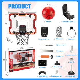 Vignuto indoor basketball hoop durable backboard and net withstand energetic play.