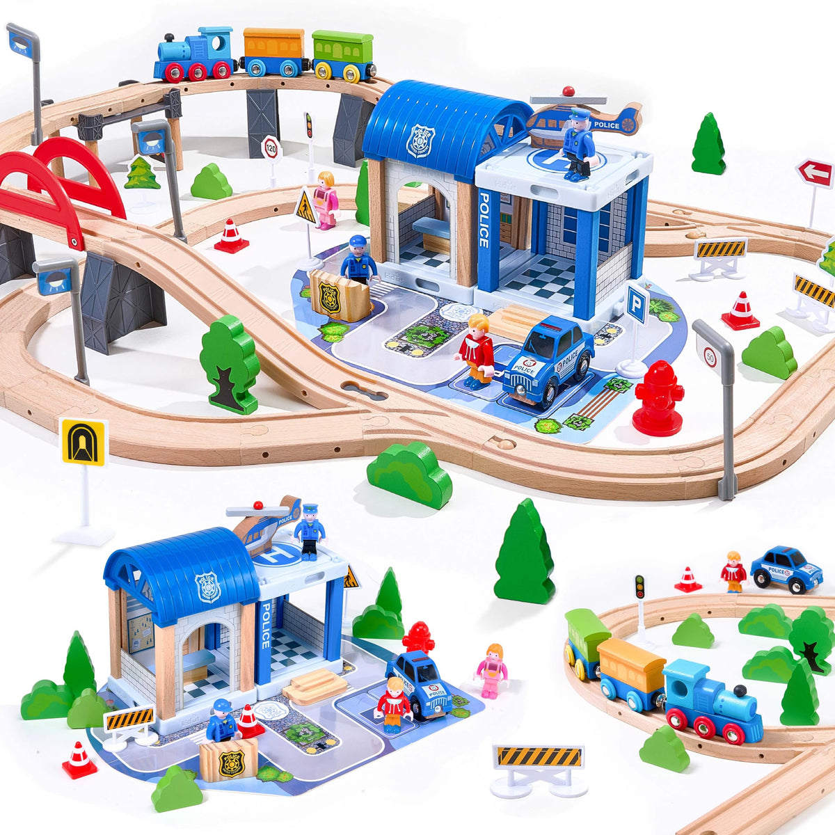 VigorFun 102Pcs Train Set assembly in action for imaginative play