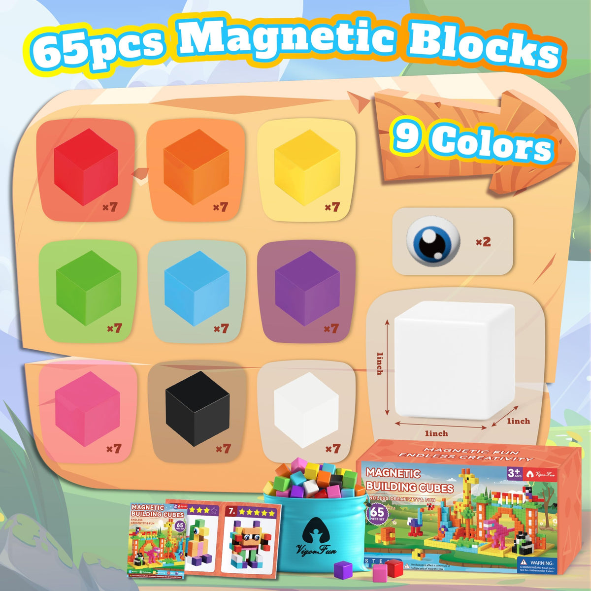 VigorFun storage bag with blocks enables easy cleanup and portability.