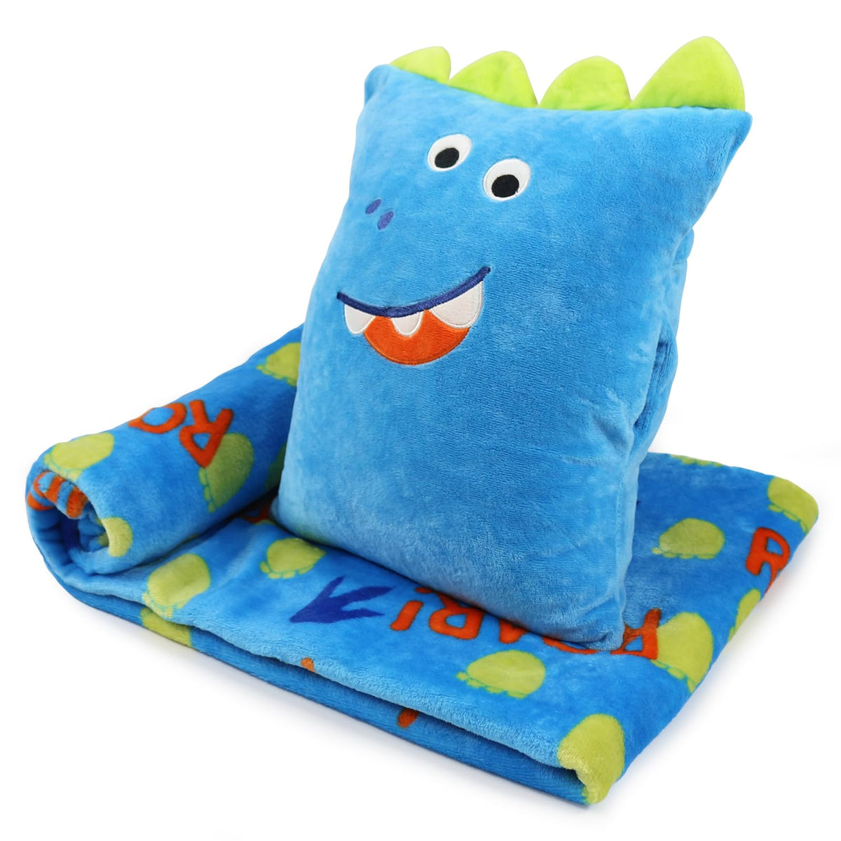 VigorSpring 3-in-1 travel pillow with dinosaur embroidery offers cozy support for kids.