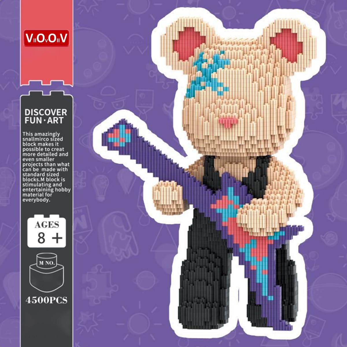 Finished VIIOVOIIV TK Teddy Bear blocks displayed on shelf