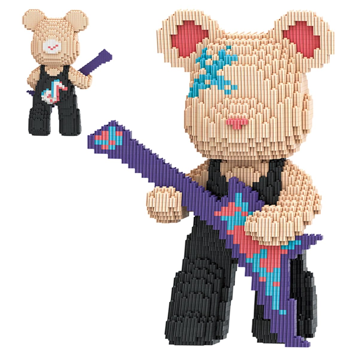 VIIOVOIIV TK Teddy Bear blocks with guitar front view for display