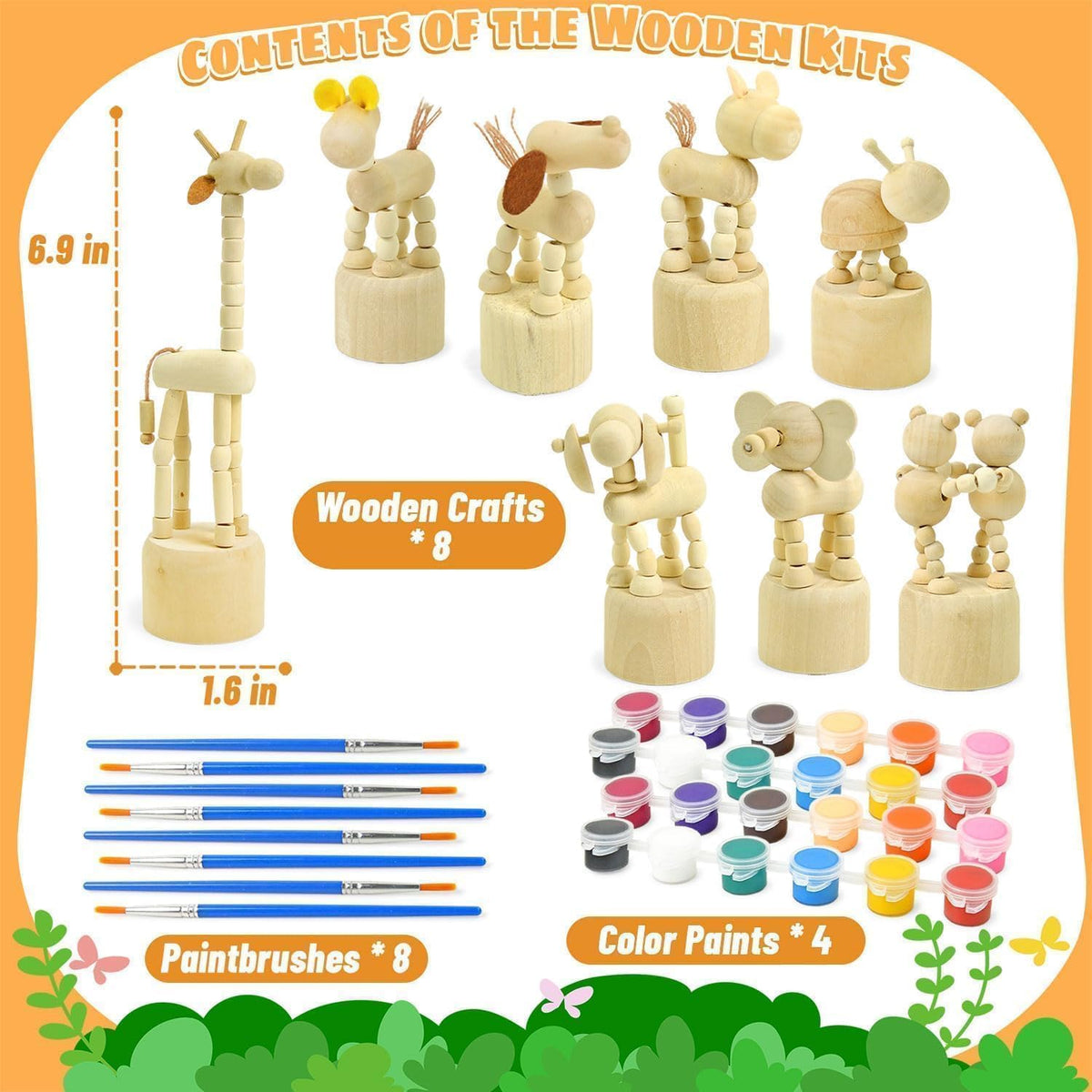 Vileafy 24-color paint pots offer vibrant hues for bright projects.